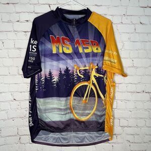 Women’s  2xl Cycling Jersey by Primal. Full Zip Yellow Purple‎